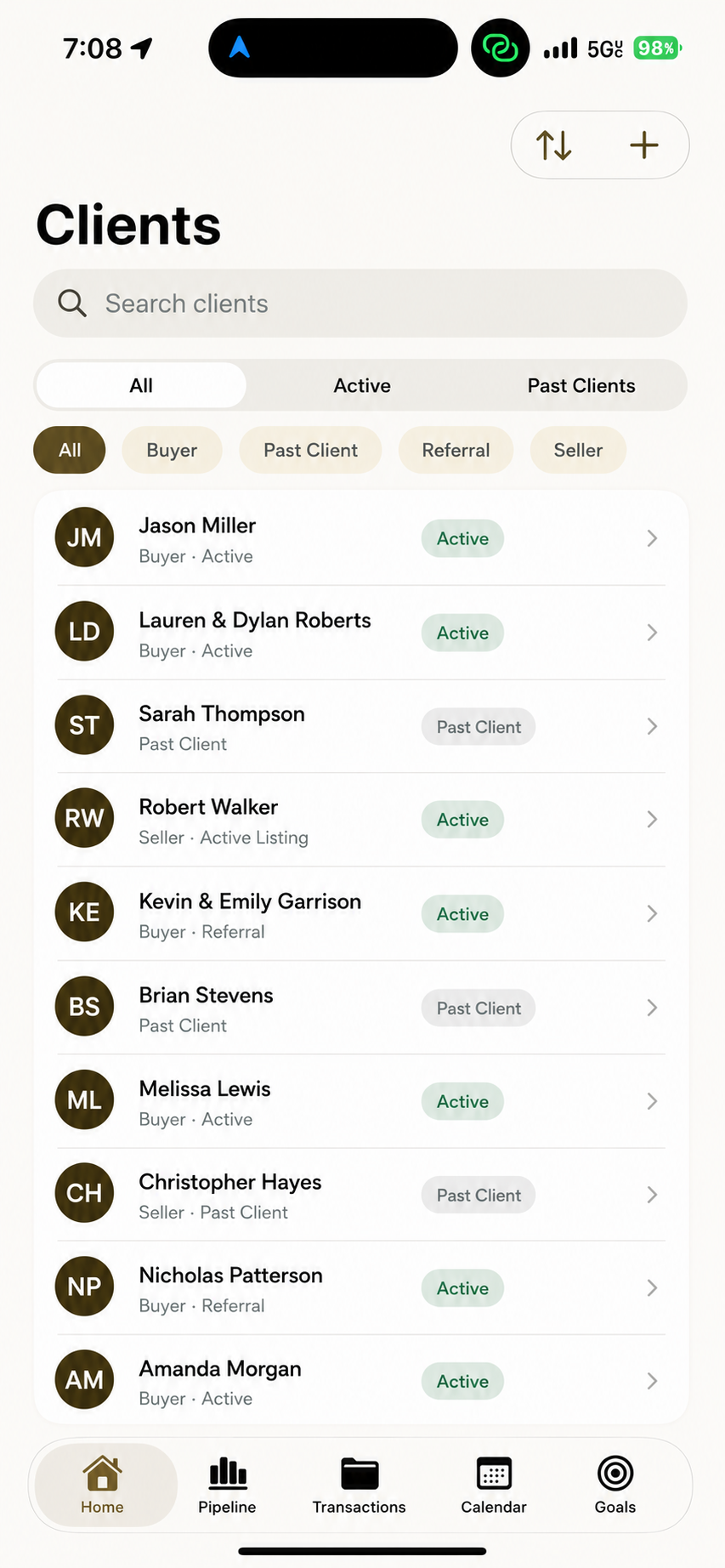 DealTrackr client management
