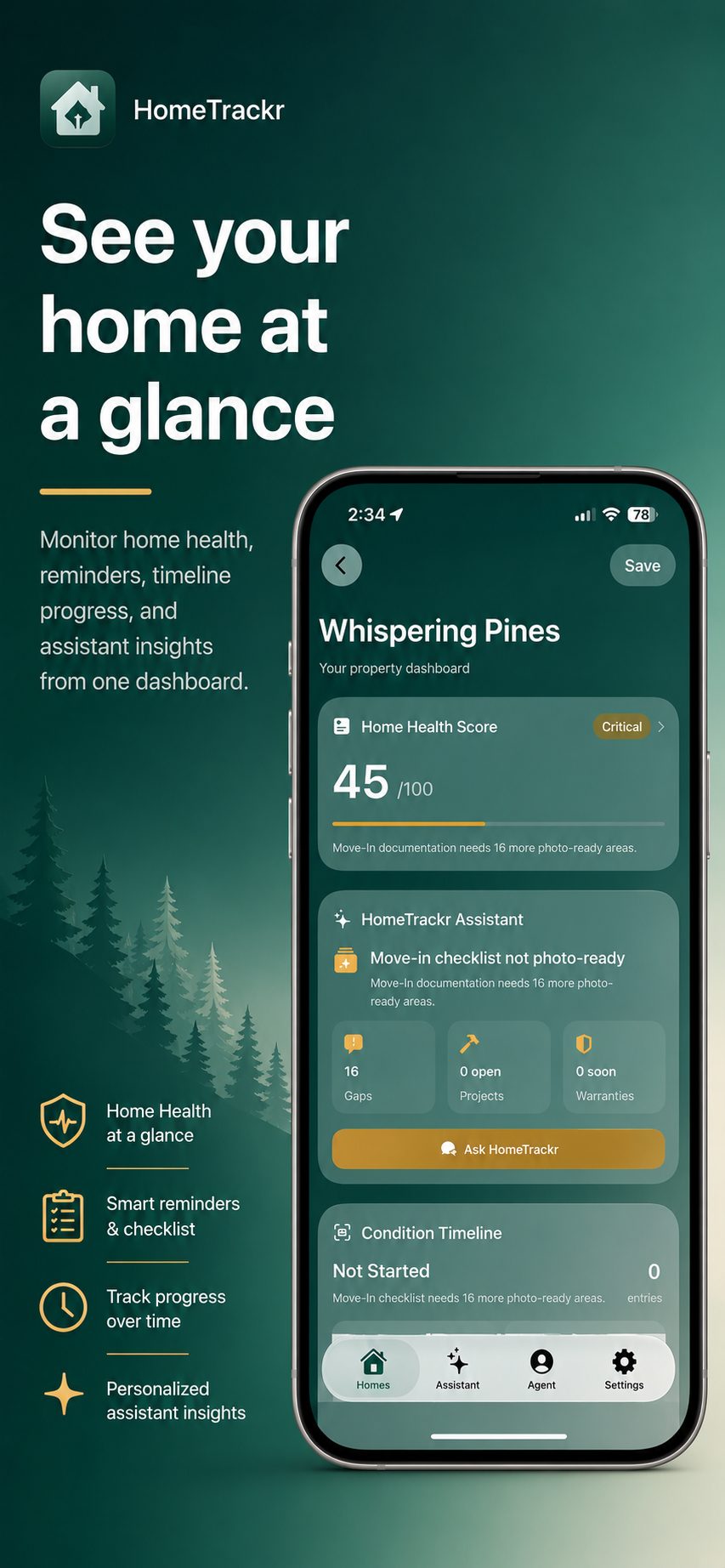 HomeTrackr home dashboard preview