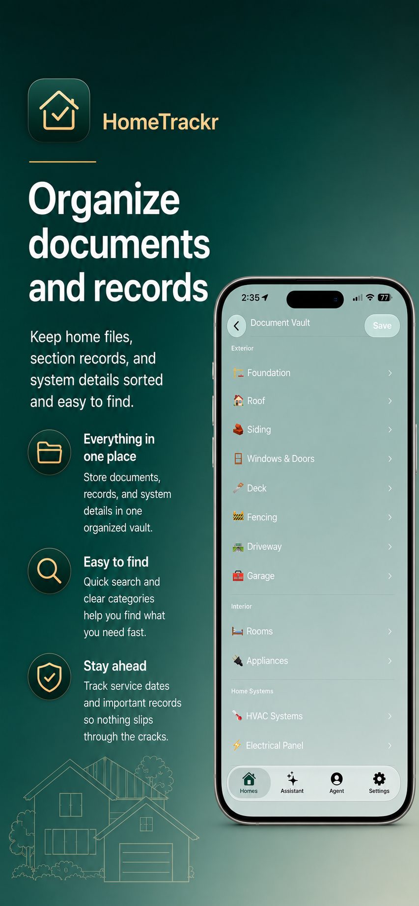 HomeTrackr document vault preview