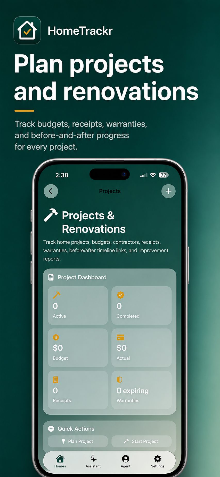 HomeTrackr projects and renovations preview